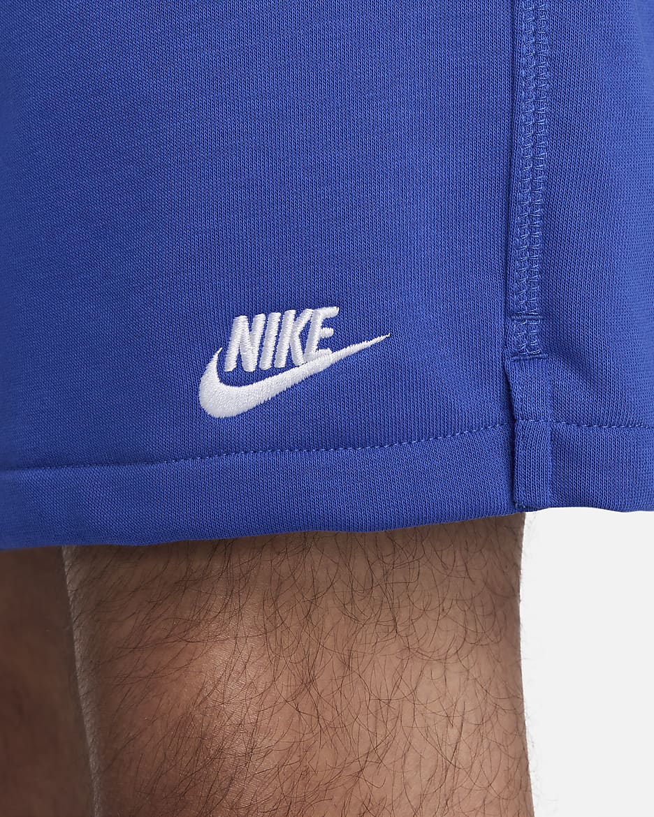 Short en molleton Flow Nike Club pour homme - Game Royal/Game Royal/Blanc