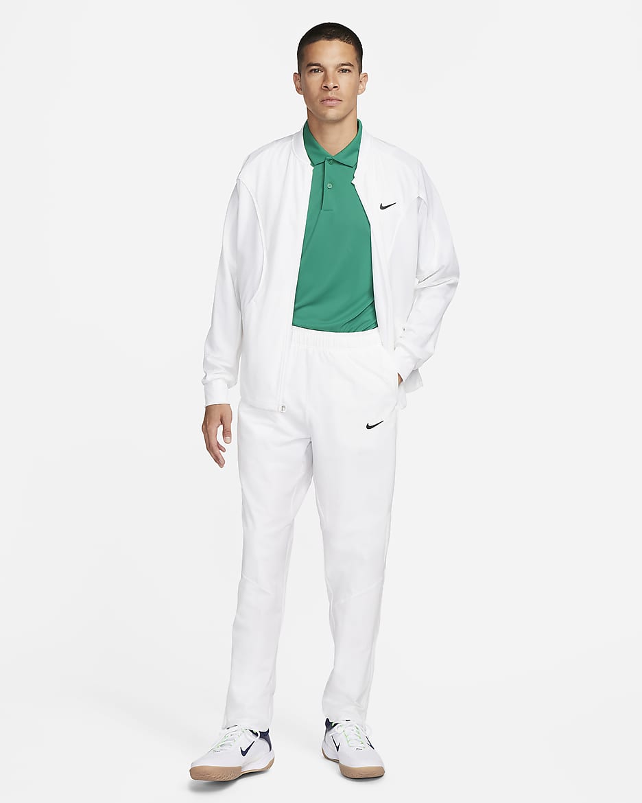 NikeCourt Advantage Men's Dri-FIT Tennis Trousers - White/Black