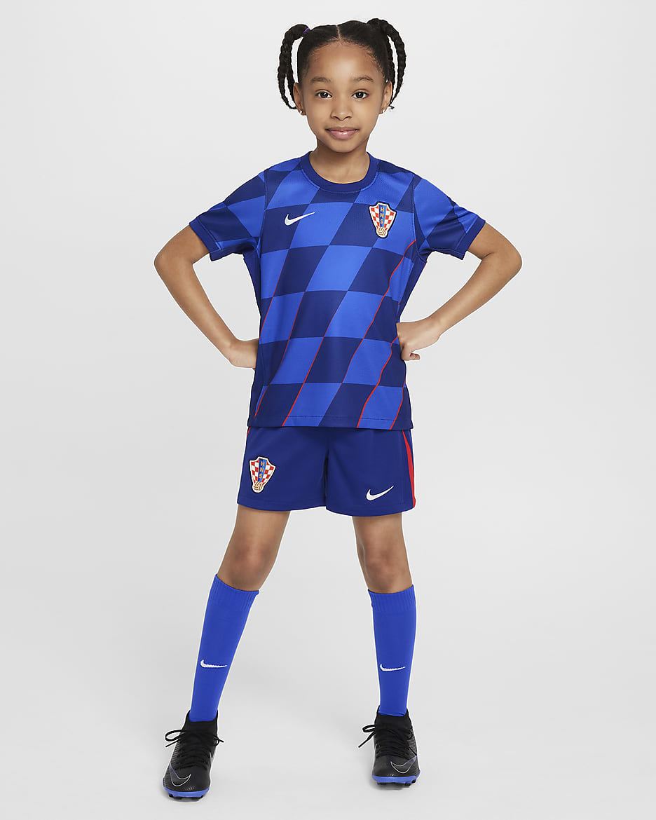 Croatia 2024/25 Stadium Away Younger Kids' Nike Football Replica Kit - Hyper Royal/Deep Royal Blue/University Red/White