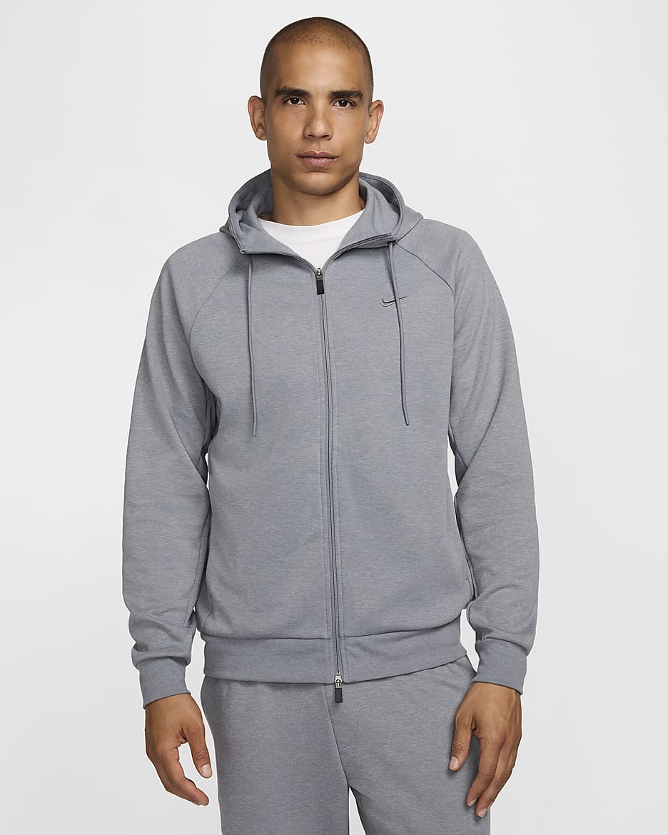 Sweat à capuche et zip Dri-FIT UV Nike Primary pour homme - Cool Grey/Heather/Cool Grey