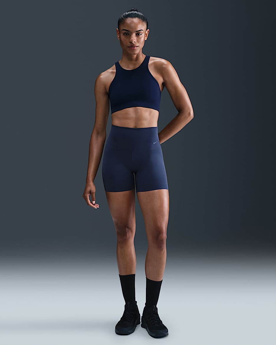 Nike Zenvy Women's Gentle-Support High-Waisted 13cm (approx.) Biker Shorts - Midnight Navy/Black