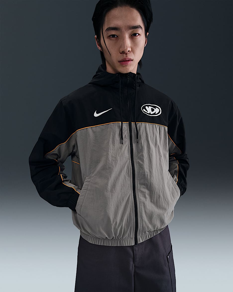 Nike Club Men's Hooded Jacket - Flat Pewter/Black/White