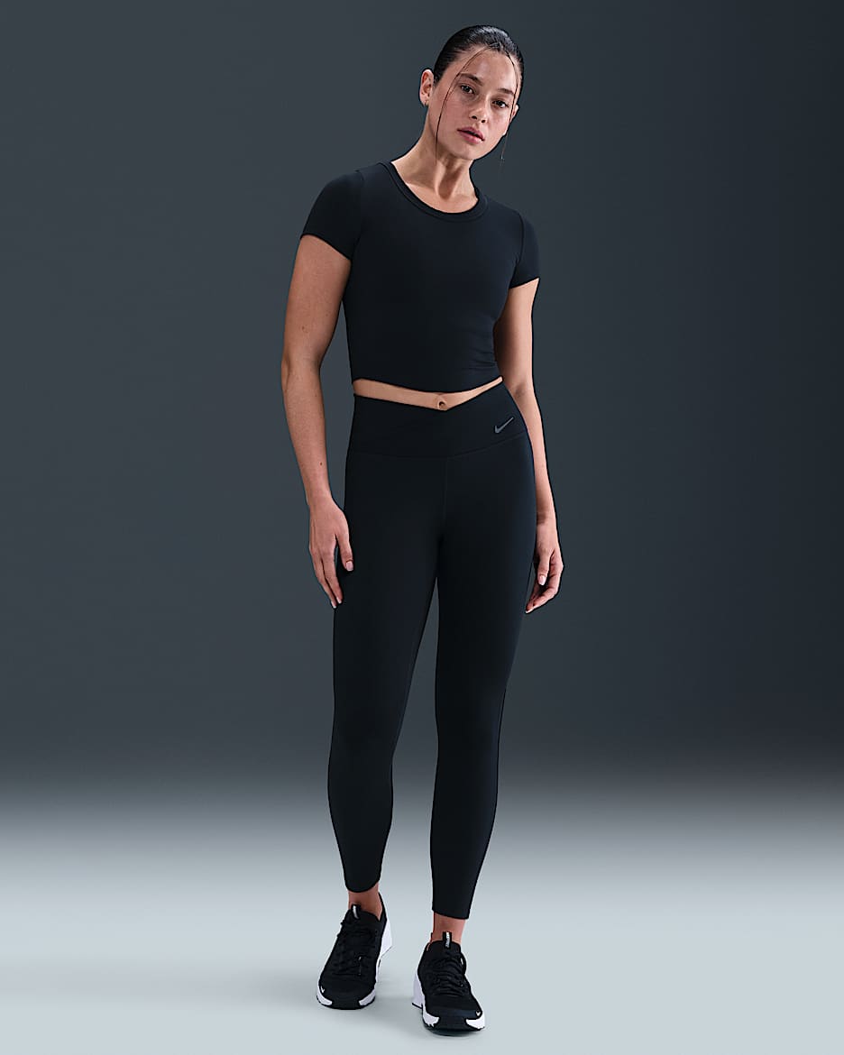 Nike One Women's High-Waisted 7/8 Leggings - Black/Dark Smoke Grey