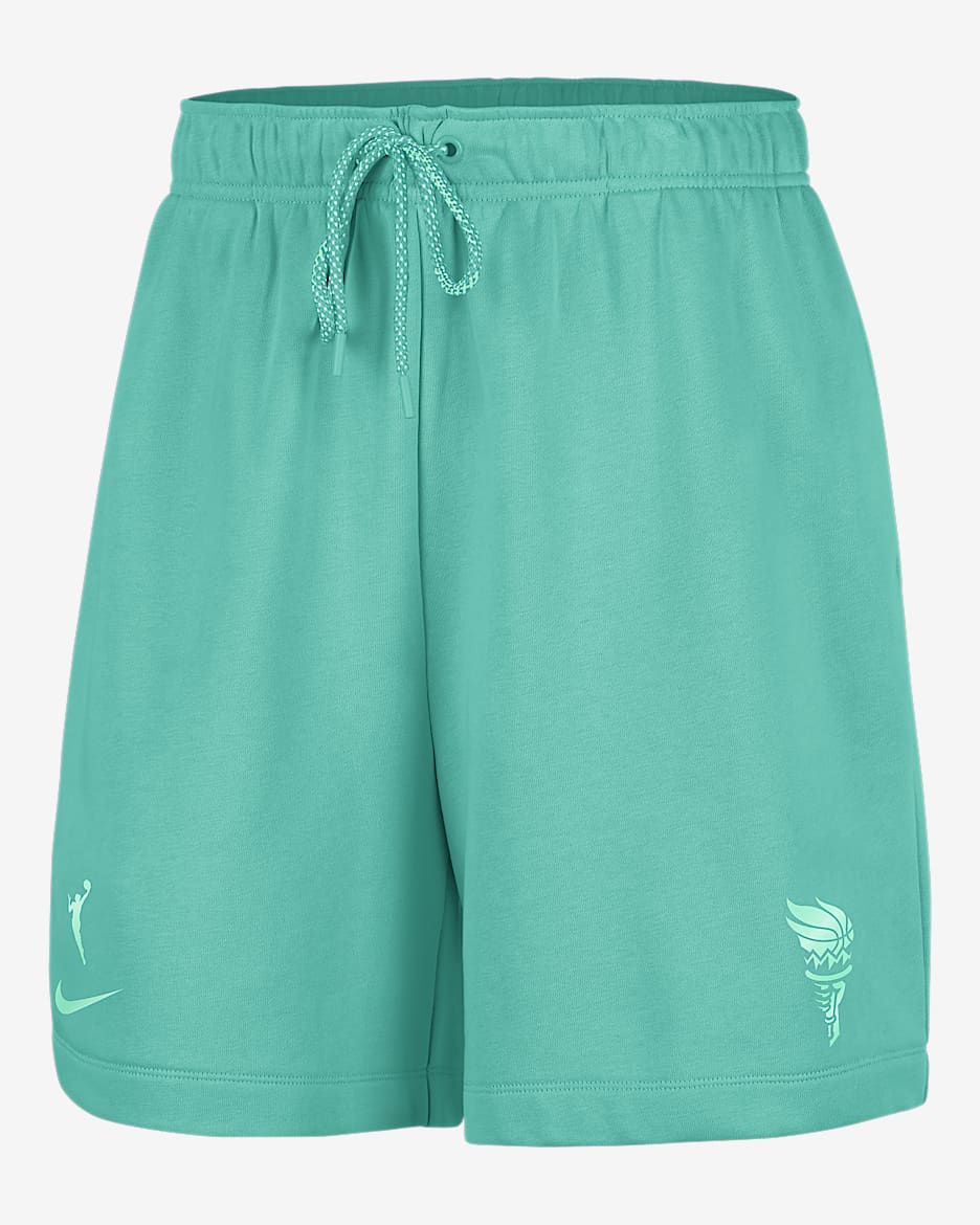 Shorts Nike de tejido Fleece de la WNBA de 15 cm para mujer New York Liberty - Menta/Espuma menta