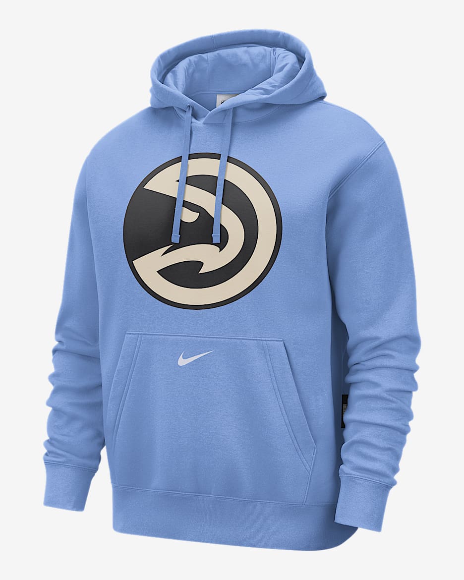 Sudadera con gorro sin cierre Nike de la NBA de tejido Fleece para hombre Atlanta Hawks Club City Edition - Azul valor/Blanco