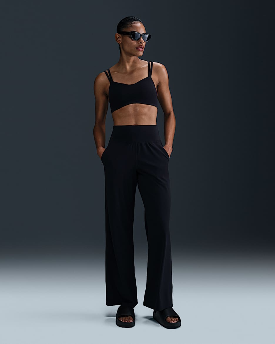 Nike Zenvy Women's Dri-FIT High-Waisted Wide-Leg Pants - Black/Black
