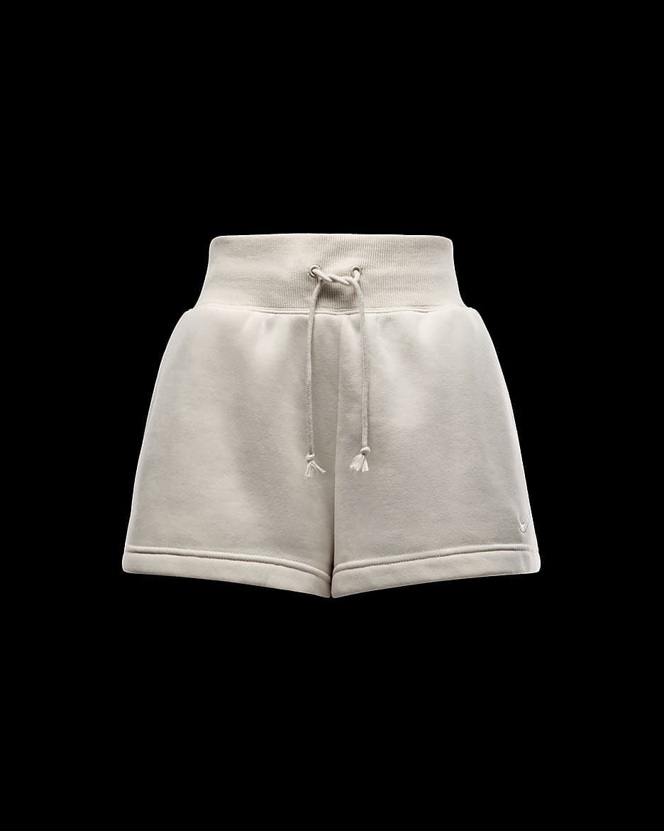 Shorts de ajuste holgado y tiro alto para mujer Nike Sportswear Phoenix Fleece - Marrón verdoso claro/Vela