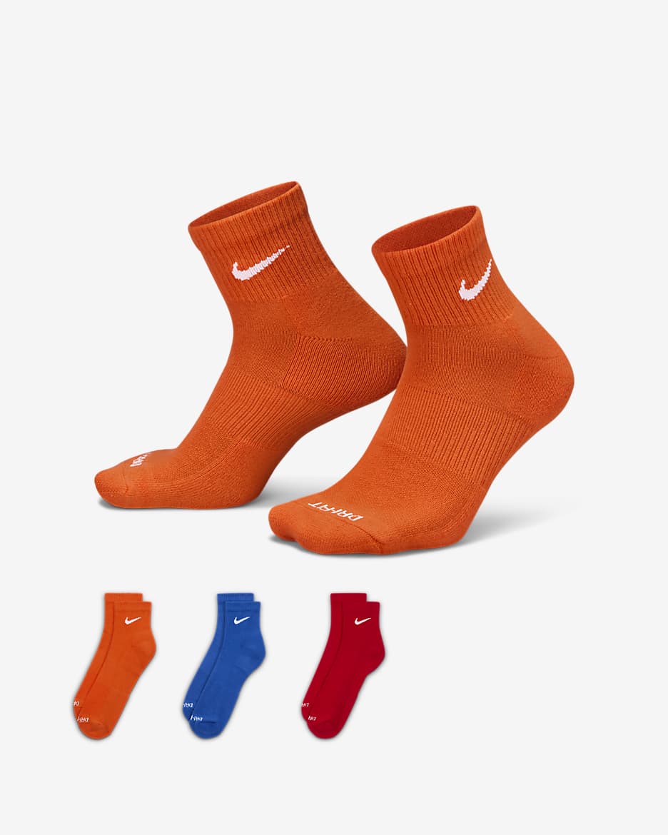 Calcetines de entrenamiento al tobillo (3 pares) Nike Everyday Plus Cushioned - Multicolor
