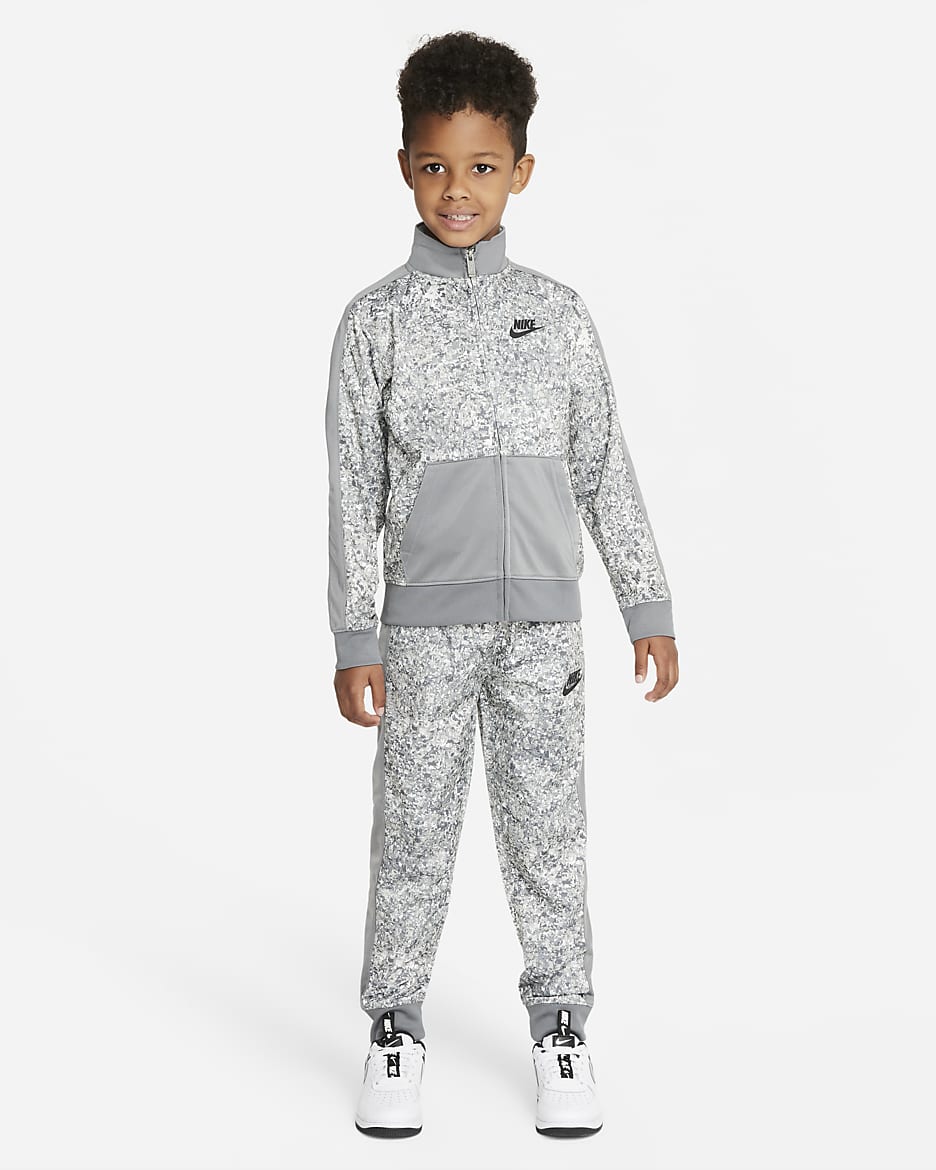 Conjunto de entrenamiento estampado para niños talla pequeña Nike - Gris humo claro