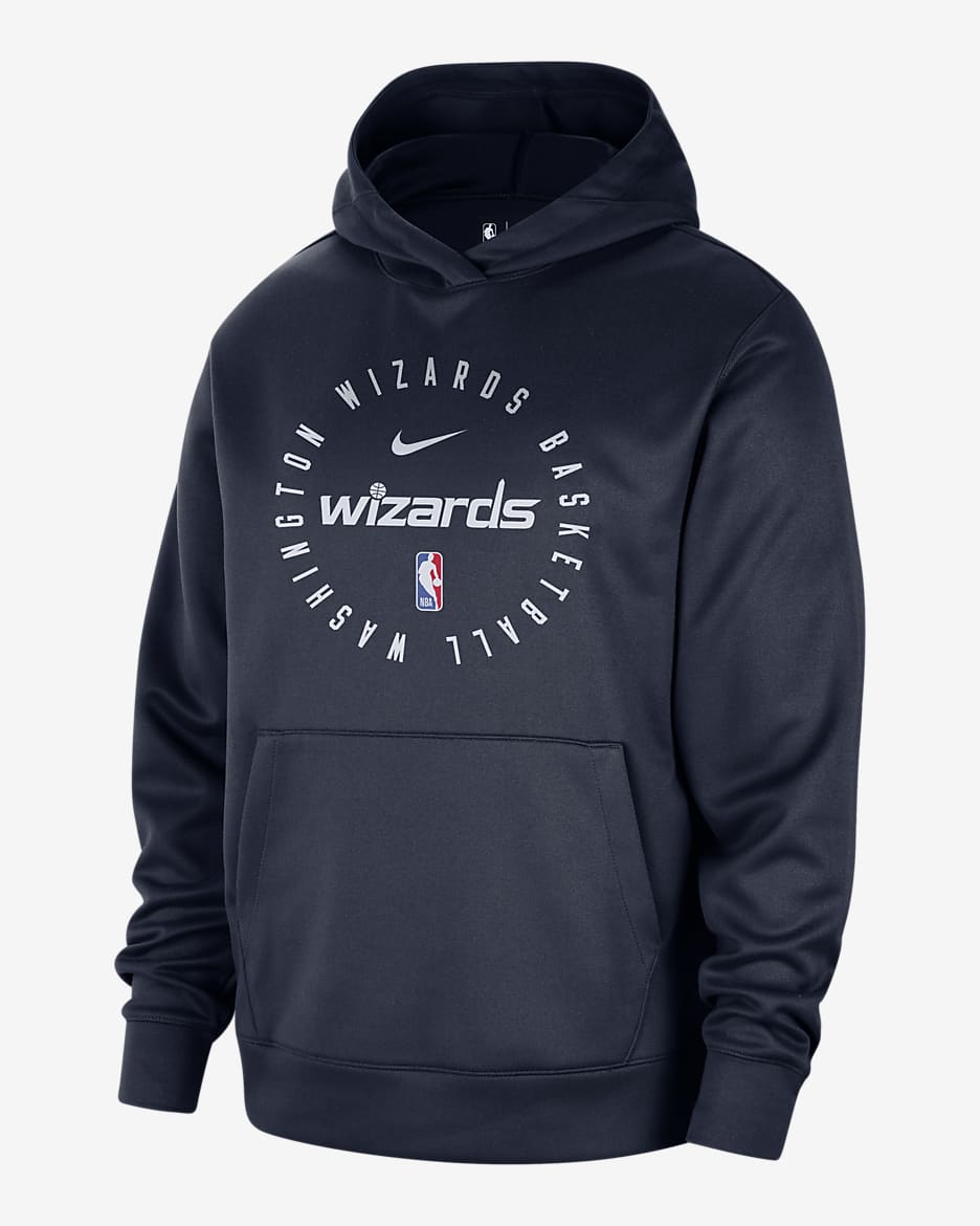 Sudadera con gorro sin cierre de la NBA para hombre Nike Dri-FIT NBA Washington Wizards Spotlight - Azul marino universitario/Blanco