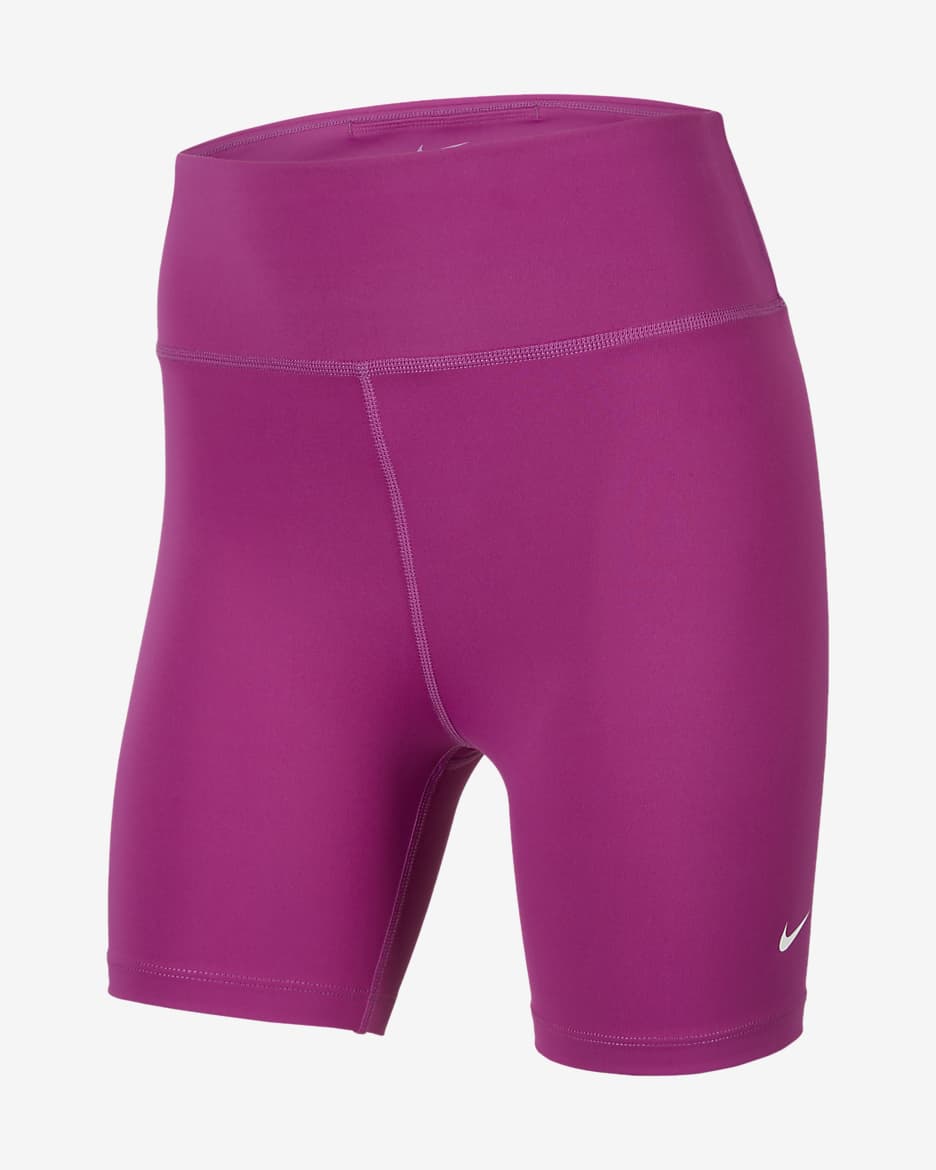 Nike One 大童 (女童) Dri-FIT 5" 單車短褲 - Hot Fuchsia/白色