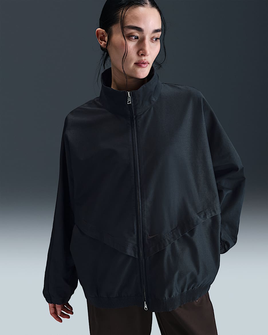 Nike Sportswear Collection Women's Oversized Windrunner Twill Jacket - Black/Black/Velvet Brown