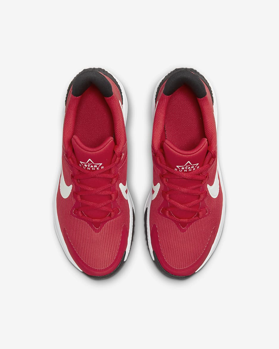 Buty do biegania po asfalcie dla dużych dzieci Nike Star Runner 4 - University Red/Czerń/Biel/Summit White