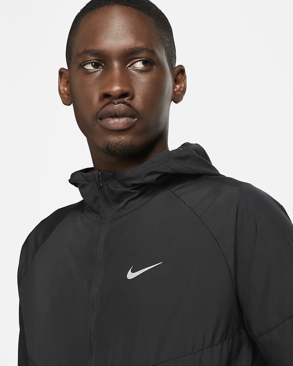 Veste de running déperlante Nike Miler pour homme - Noir/Noir