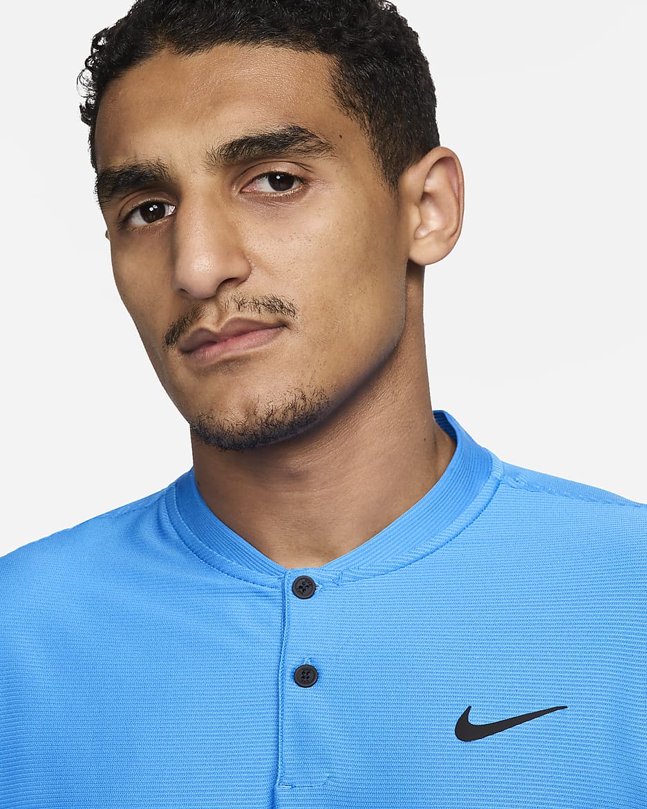 Polo de golf Dri-FIT Nike Tour pour homme - Light Photo Blue/Noir