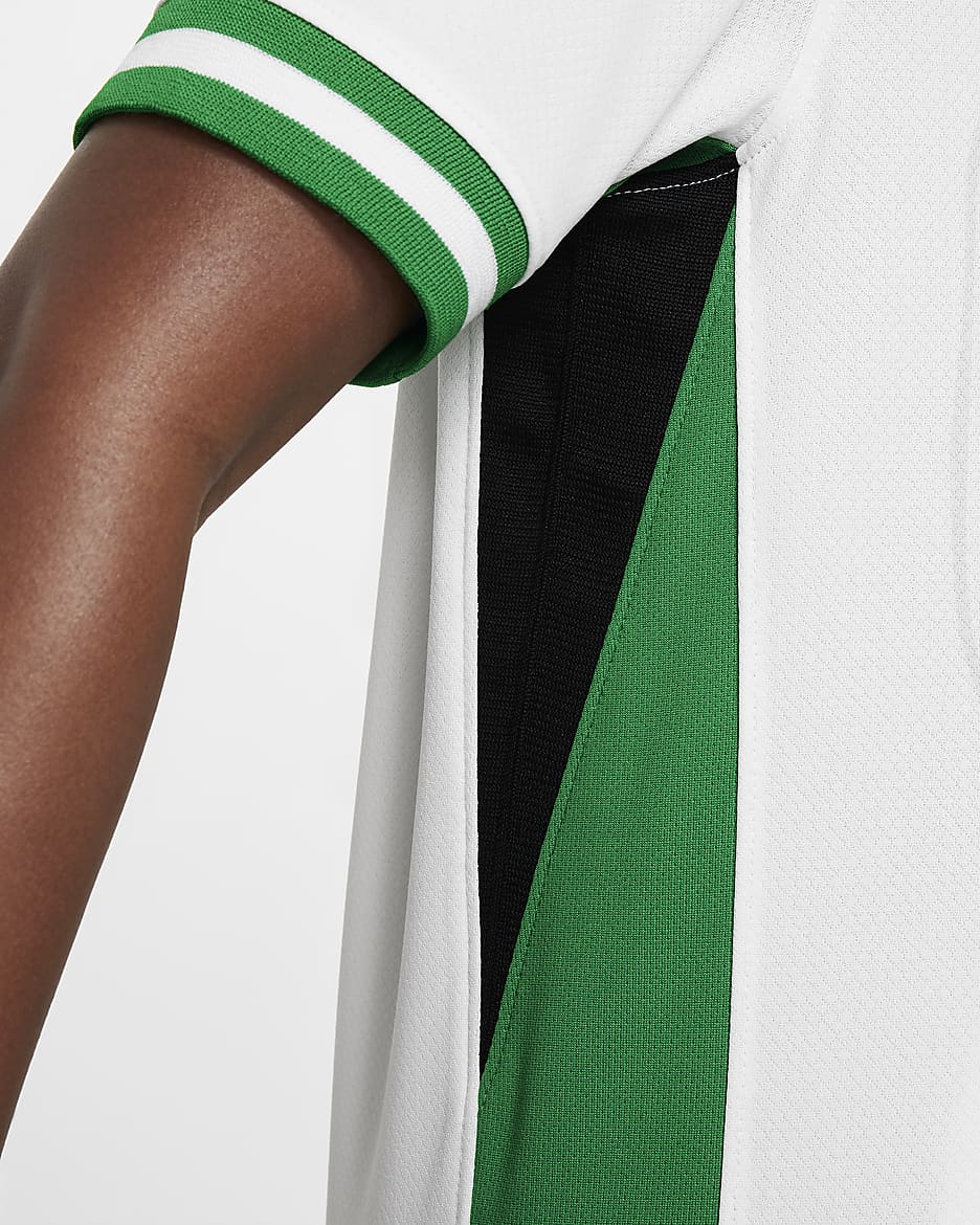 Nigeria 2024 Stadium Home Older Kids' Nike Dri-FIT Football Replica Shirt - White/Lucky Green/Challenge Red