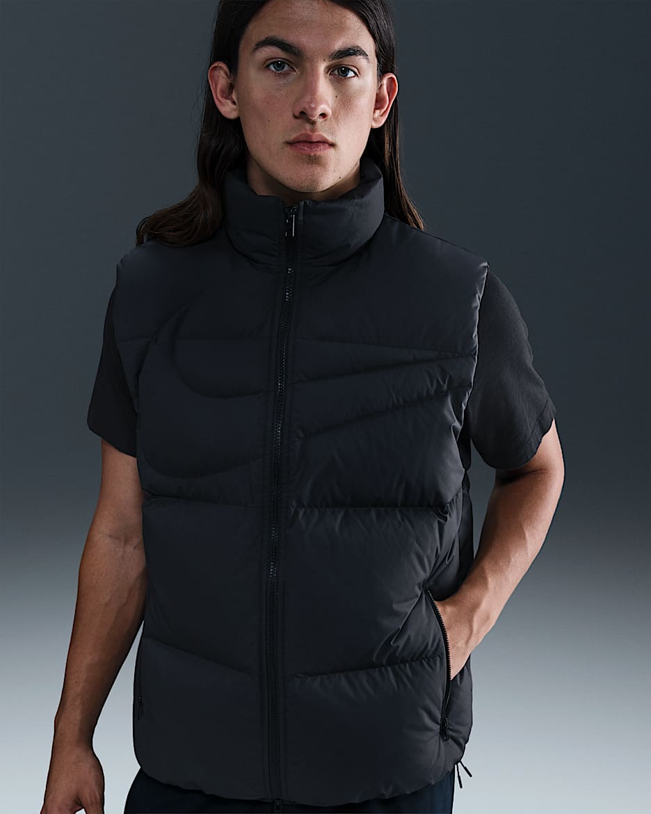 Chaleco holgado Therma-FIT Nike Sportswear Club - Hombre - Negro/Negro