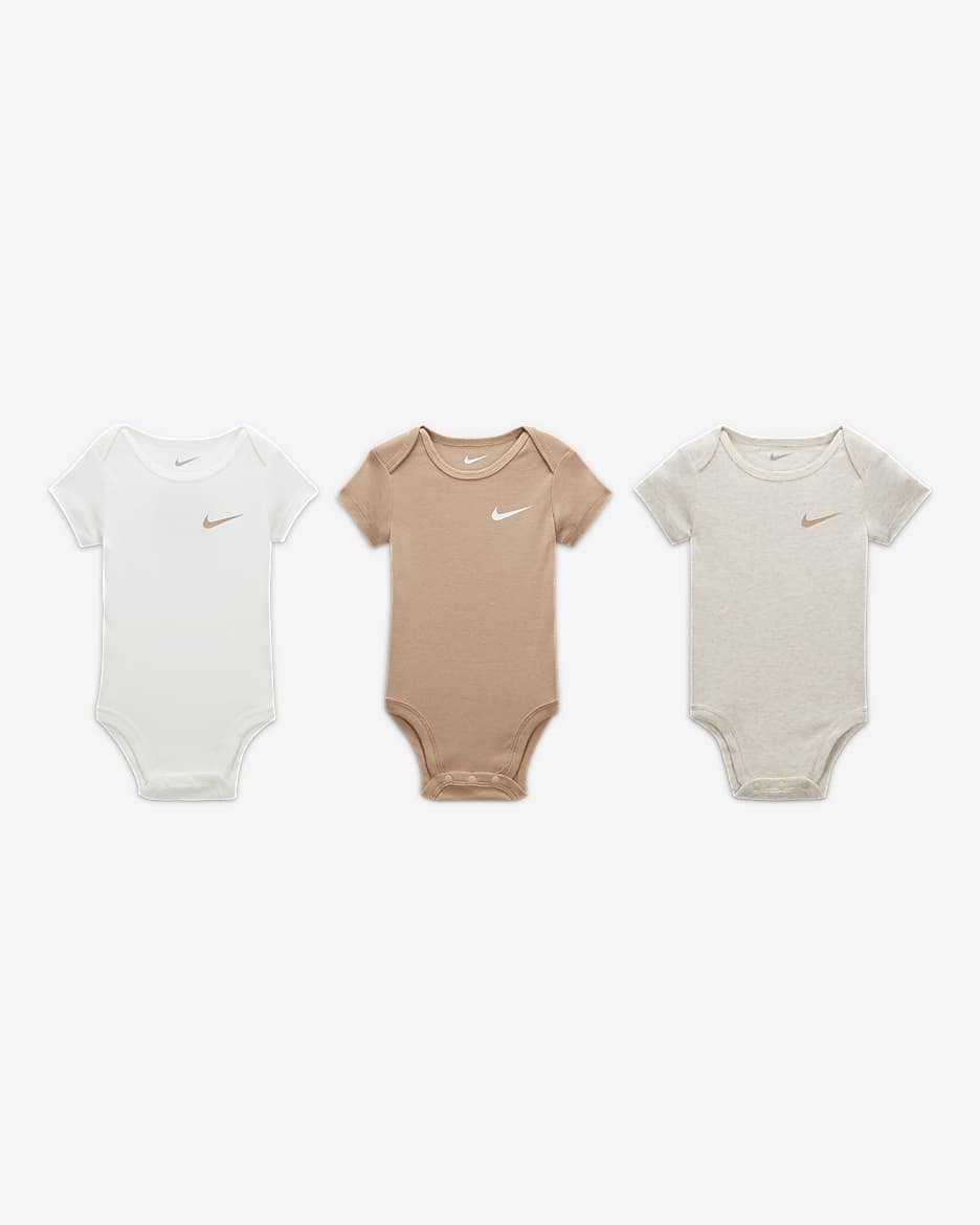 Nike Baby (0-9M) Mini Me Bodysuits (3-Pack) - Pale Ivory
