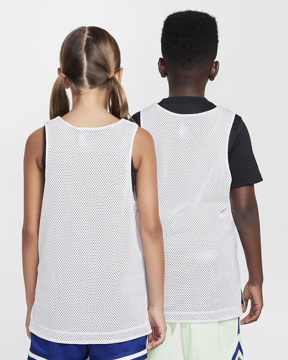 Nike Dri-FIT omkeerbare jersey voor kids - Wit/Zwart/Zwart