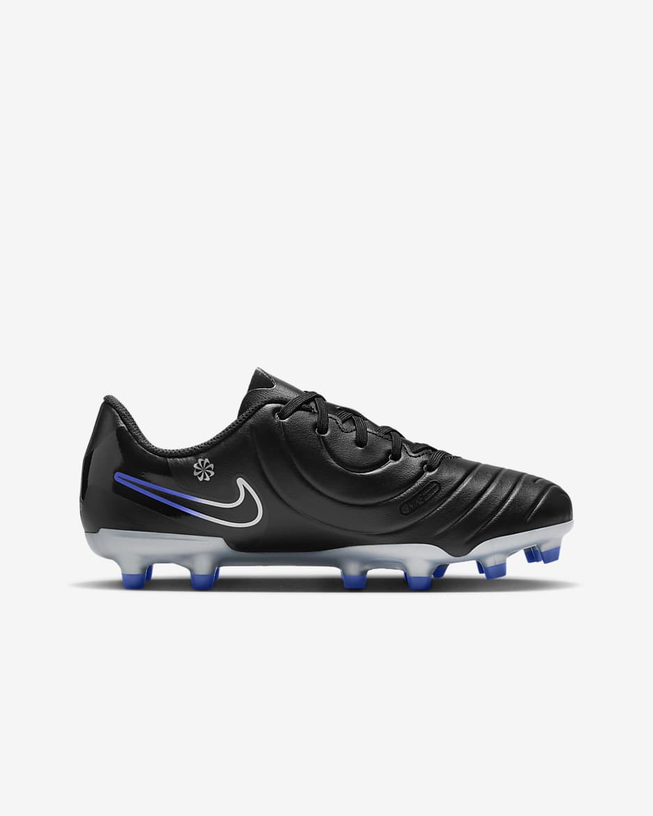 Chaussure de foot basse à crampons multi-surfaces Nike Jr. Tiempo Legend 10 Club pour enfant/ado - Noir/Hyper Royal/Chrome