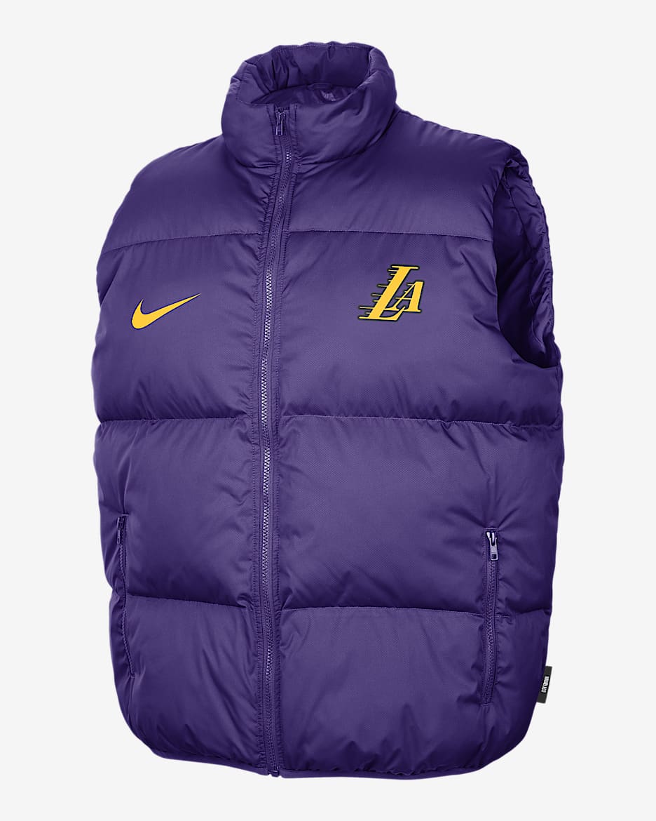 Los Angeles Lakers City Edition Chaleco acolchado Nike de la NBA para hombre - Morado campo