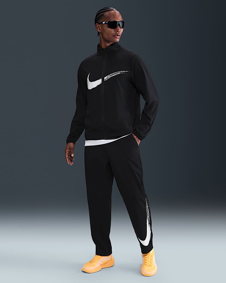 Pantalon à ourlet ouvert Dri-FIT Nike Form pour homme - Noir/Blanc
