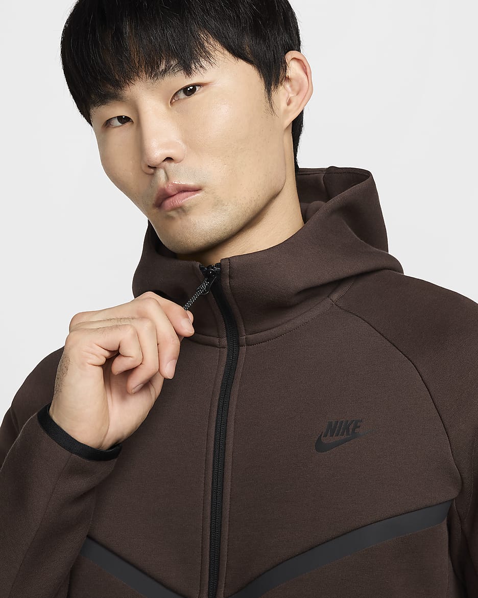 Nike Tech Men's Full-Zip Windrunner Hoodie - Baroque Brown/Black