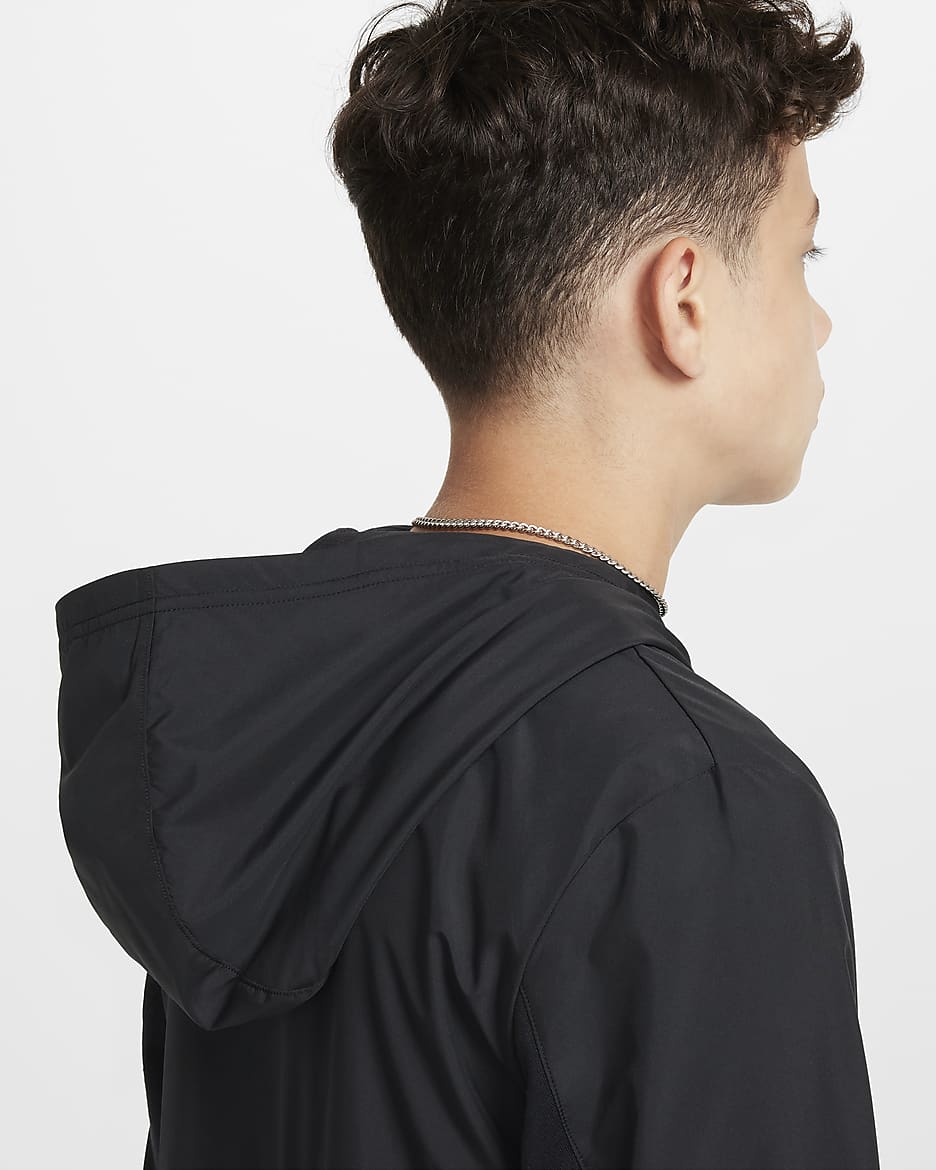 Sweat à capuche et demi-zip en tissu Fleece Nike Sportswear City Utility EasyOn pour ado - Noir/Noir