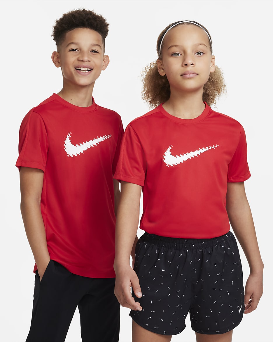 Nike Dri-FIT Trophy Big Kids' Graphic Short-Sleeve Training Top - University Red/White