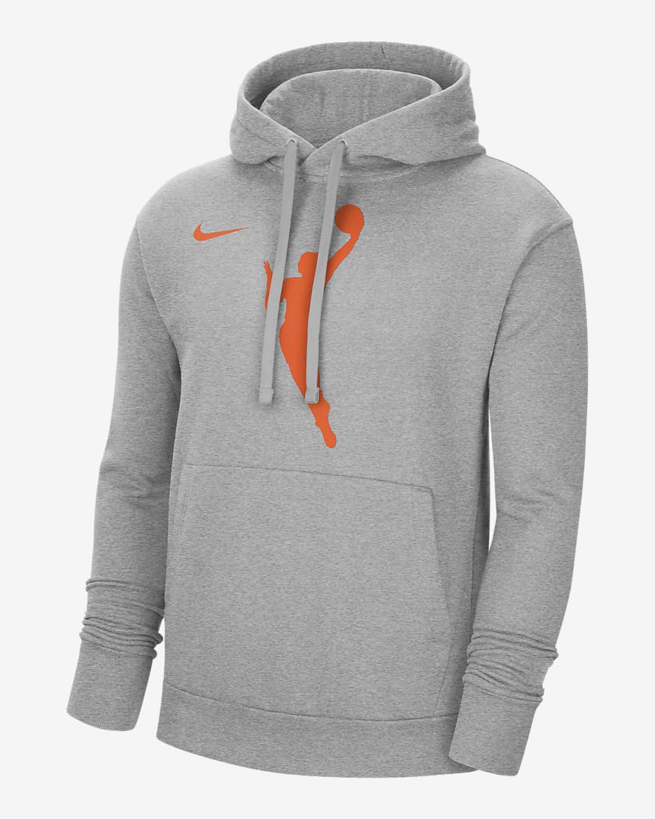 Sudadera con gorro sin cierre de tejido Fleece WNBA Nike - Gris jaspeado/Naranja brillante