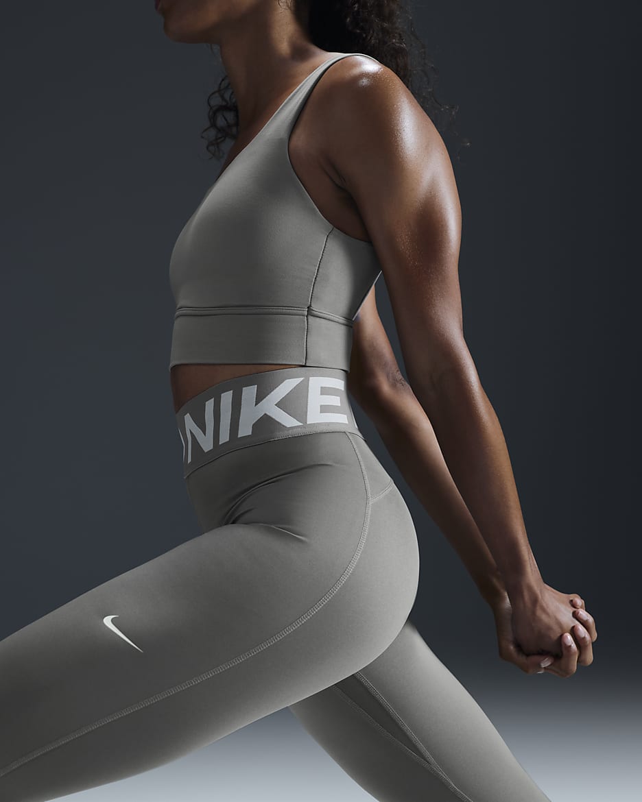 Leggings i fullängd Nike Pro Sculpt med hög midja för kvinnor - Light Army/Vit