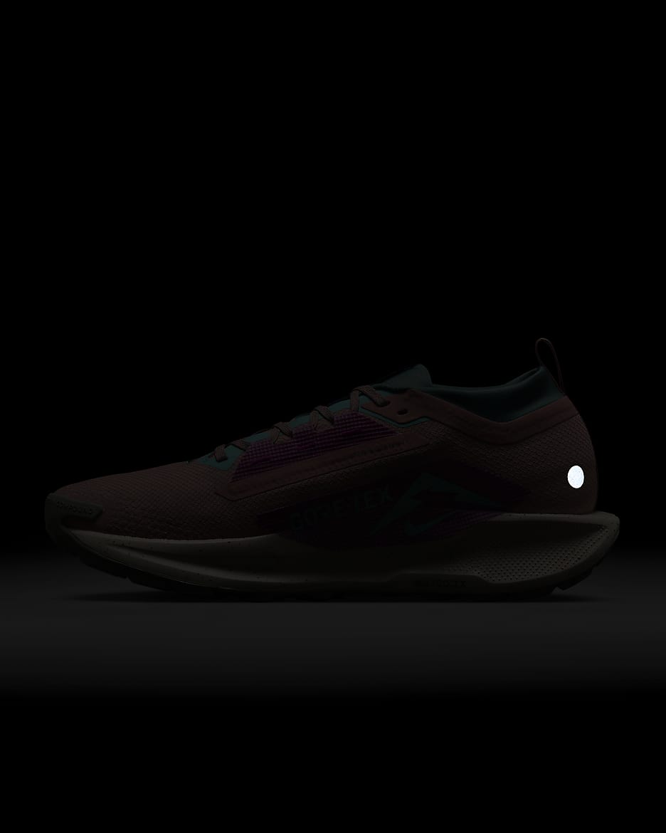 Sapatilhas de running para trilhos à prova de água Nike Pegasus Trail 5 GORE-TEX para homem - Vermelho Stardust/Bicoastal/Vivid Grape/Verde Frost