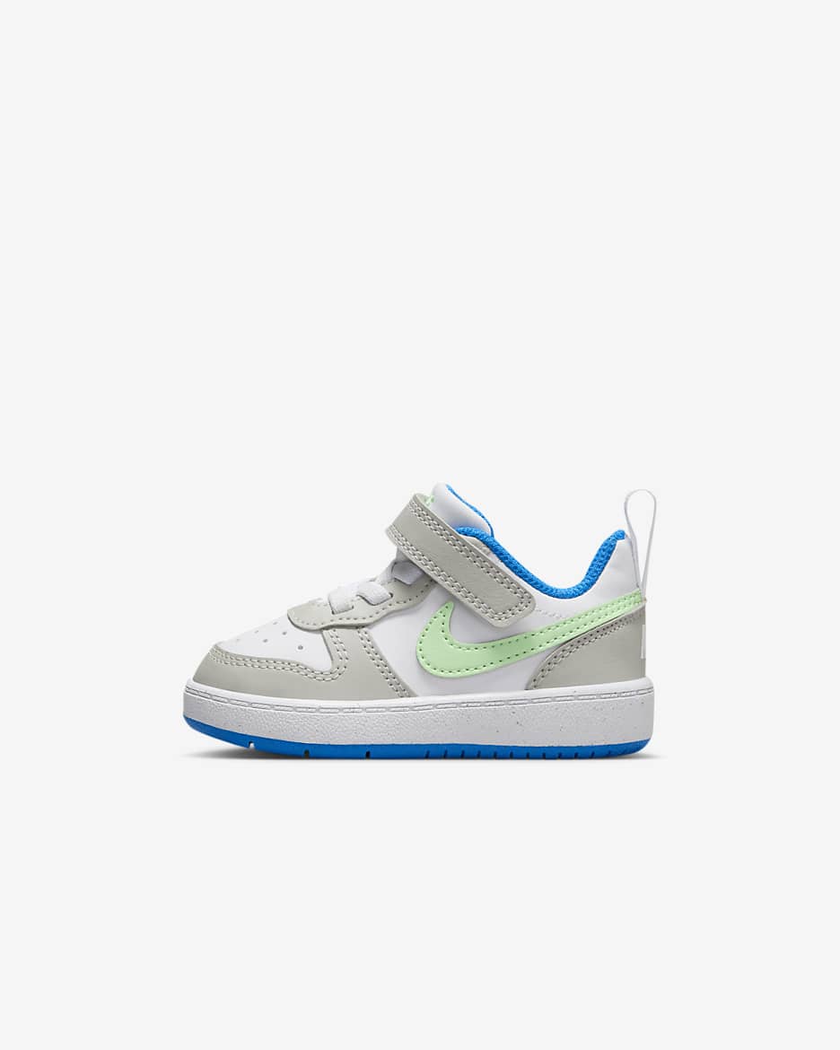 Chaussure Nike Court Borough Low Recraft pour bébé et tout-petit - Light Iron Ore/Blanc/Photo Blue/Vapor Green