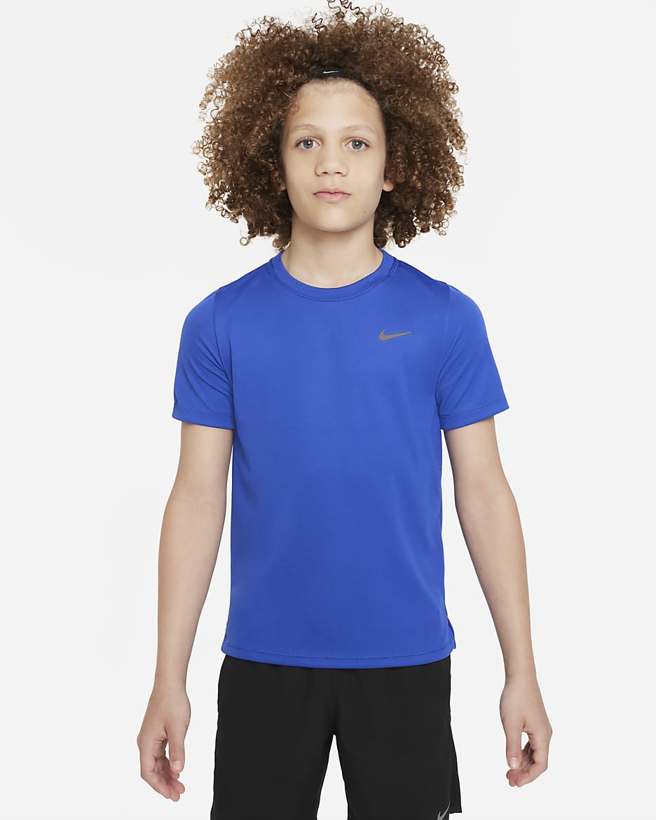 Nike Dri-FIT Miler Older Kids' (Boys') Short-Sleeve Training Top - Game Royal