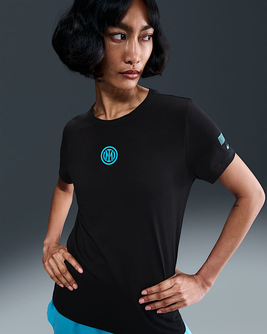 Inter Milan Women's Nike Football T-Shirt - Black
