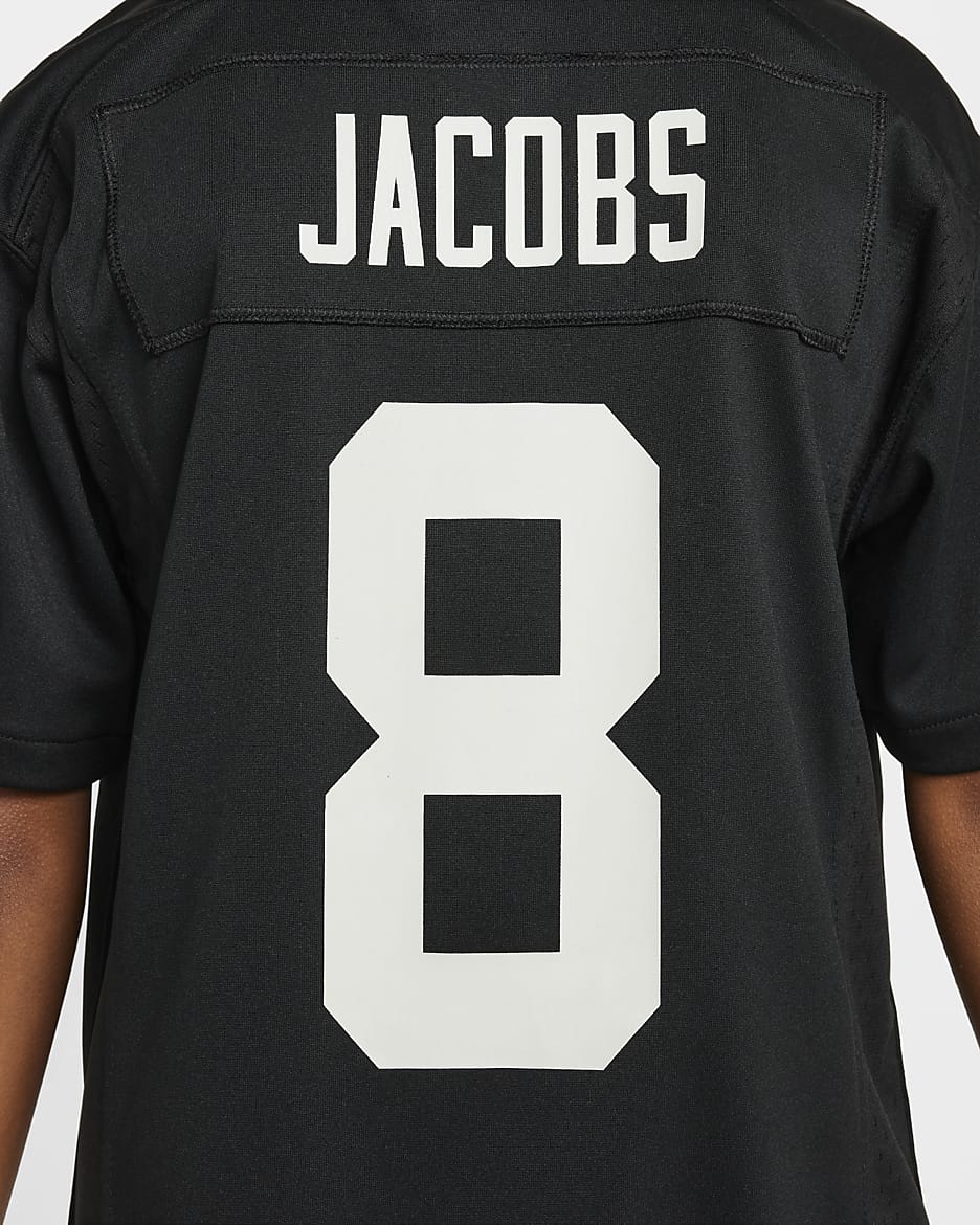 Spelartröja Joshua Jacobs Las Vegas Raiders Nike NFL för ungdom - Svart