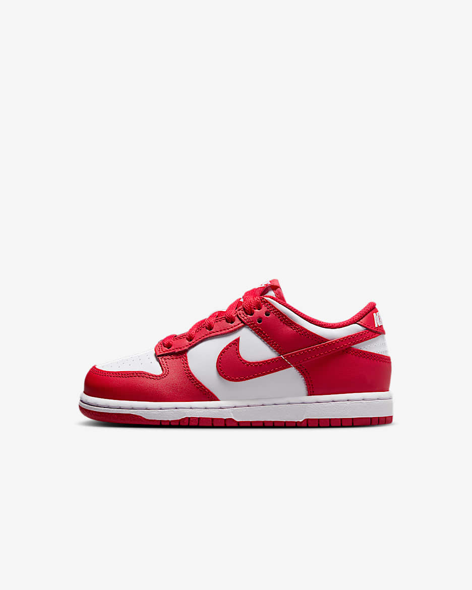 Chaussure Nike Dunk Low pour enfant - Blanc/University Red