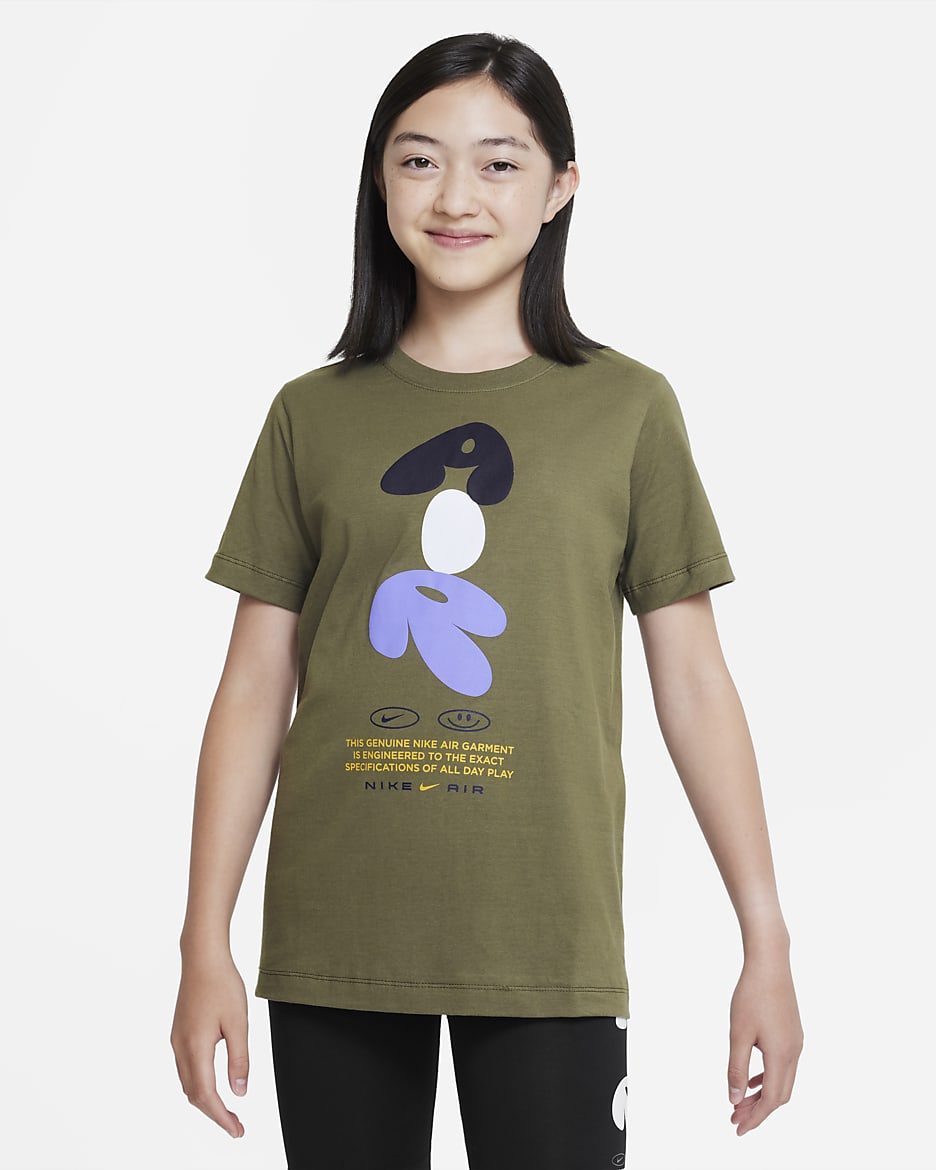 Playera para niños talla grande Nike Air - Oliva medio