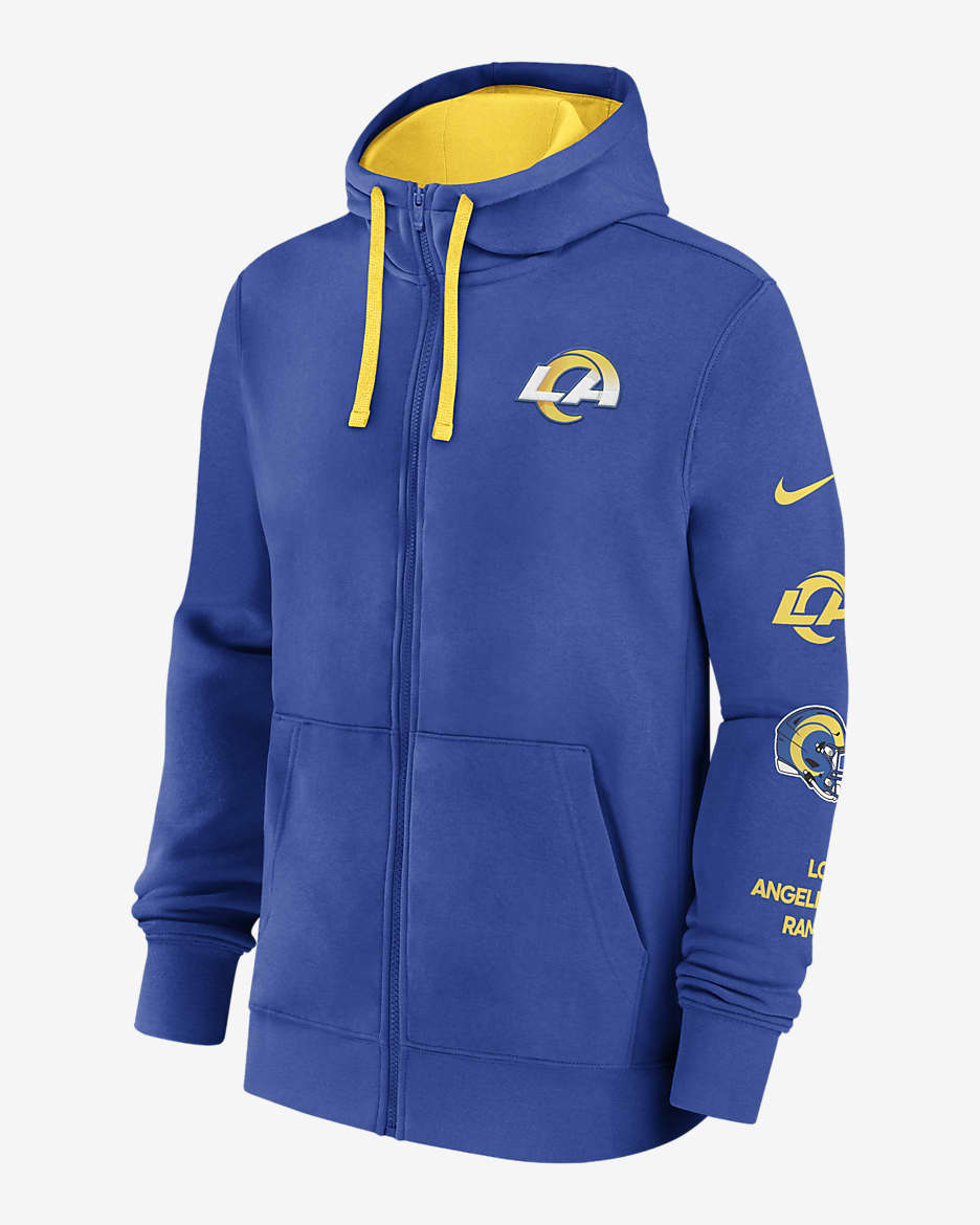 Los Angeles Rams Club Men's Nike NFL Full-Zip Hoodie - Royal