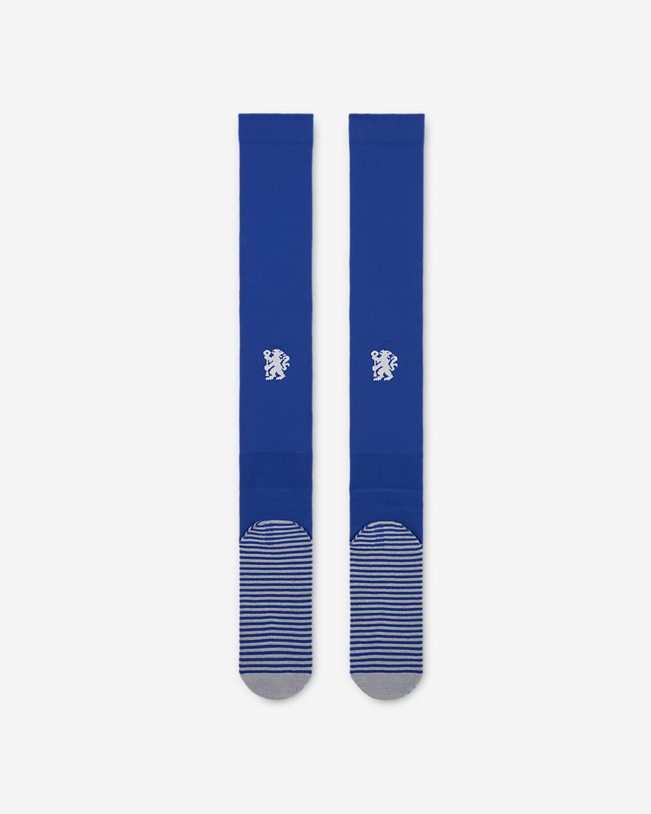 Chelsea F.C. Strike Away Nike Dri-FIT Knee-High Football Socks - Rush Blue/Guava Ice