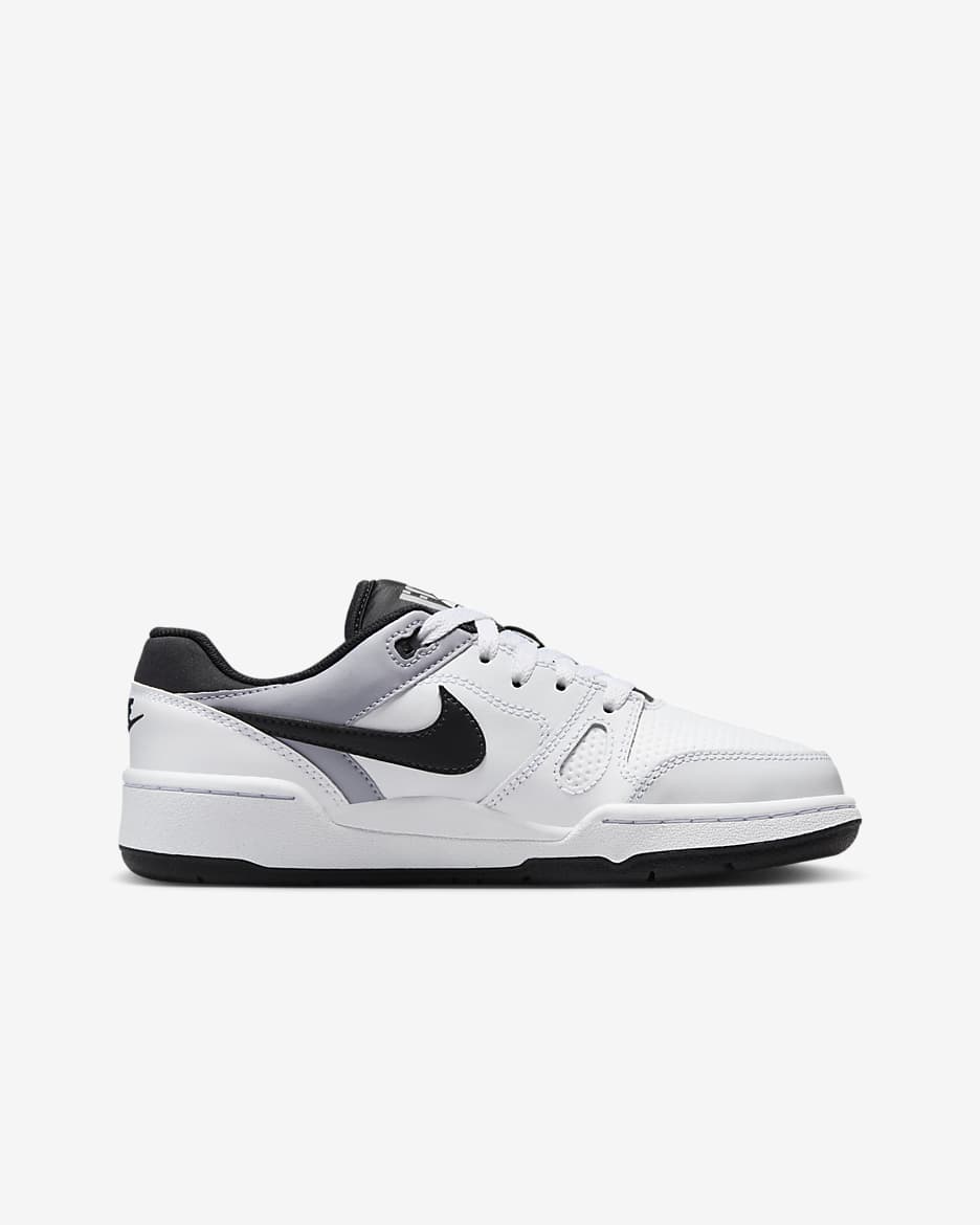 Nike Full Force Low Older Kids' Shoes - White/Pewter/Black/Black