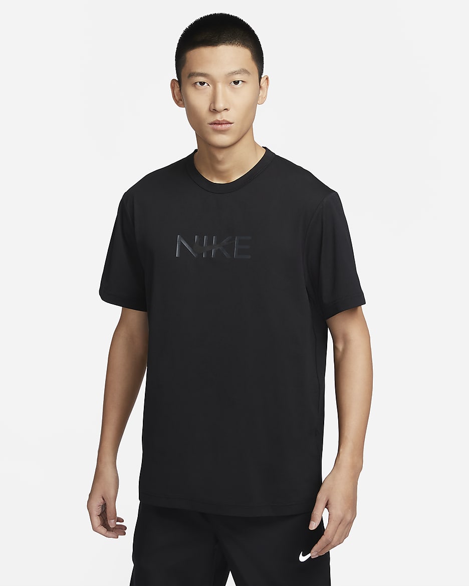 Nike Hyverse Men's Dri-FIT UV Protection Short-Sleeve Fitness Top - Black/Anthracite
