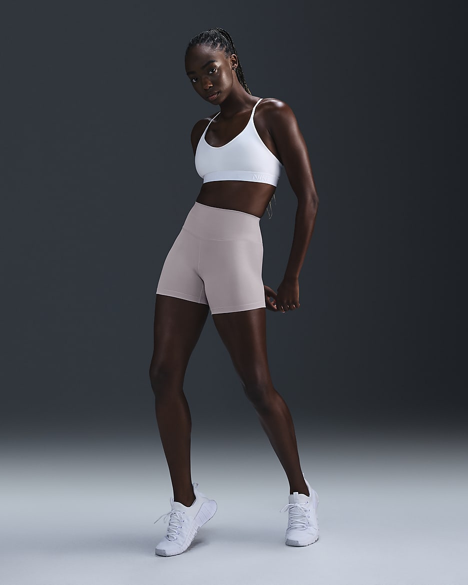 Nike One Women's High-Waisted 5" Biker Shorts - Platinum Violet/Black