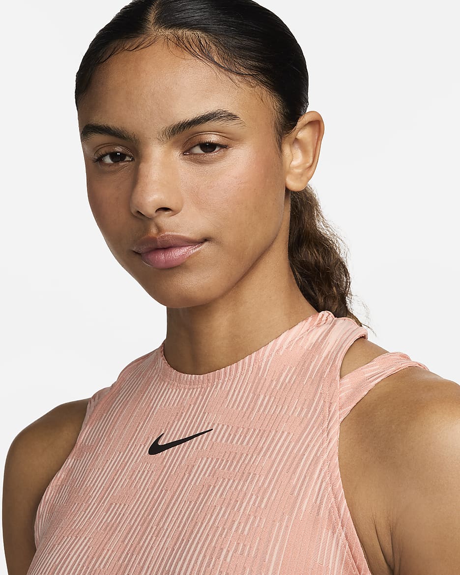 NikeCourt Slam Dri-FIT Tennis-Tanktop für Damen - Pink Quartz/Schwarz