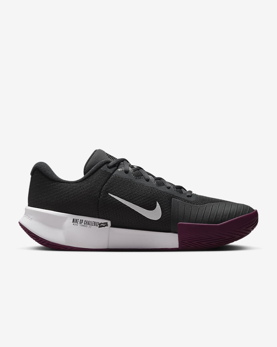 Nike GP Challenge Pro Men's Hard Court Tennis Shoes - Dark Smoke Grey/Black/Photon Dust/Sangria