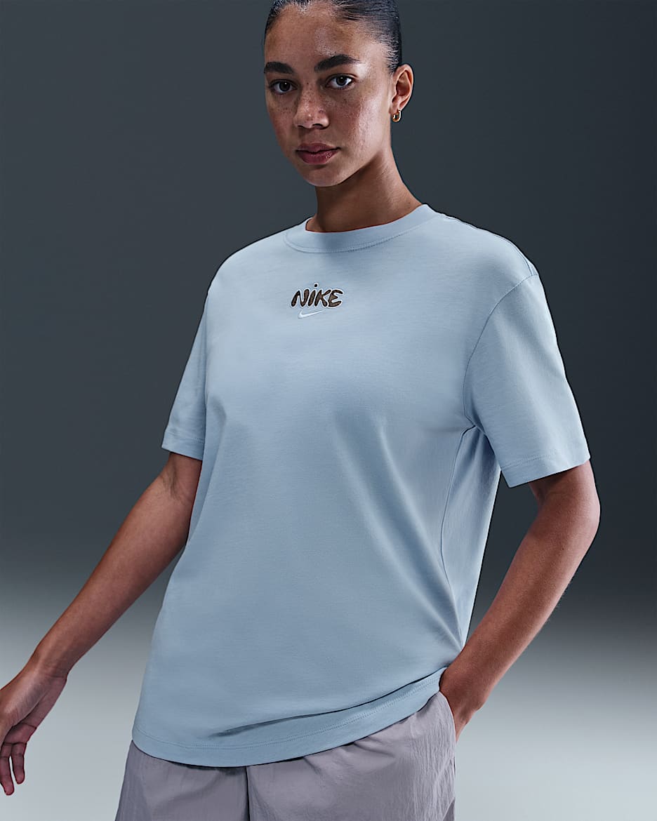 Nike Sportswear Women's T-Shirt - Light Armoury Blue/Cave Stone
