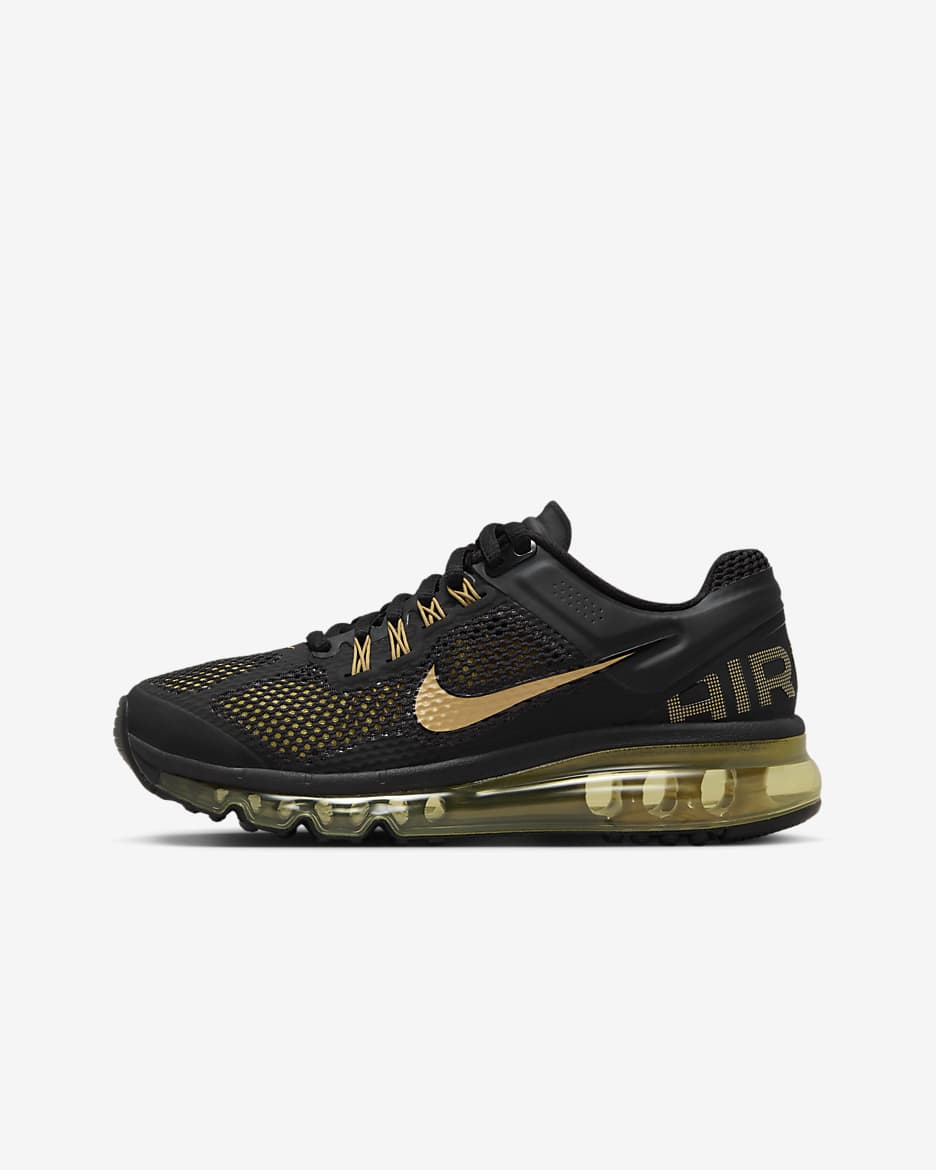 Nike Air Max 2013 Schuh (ältere Kinder) - Schwarz/Infinite Gold/Metallic Gold