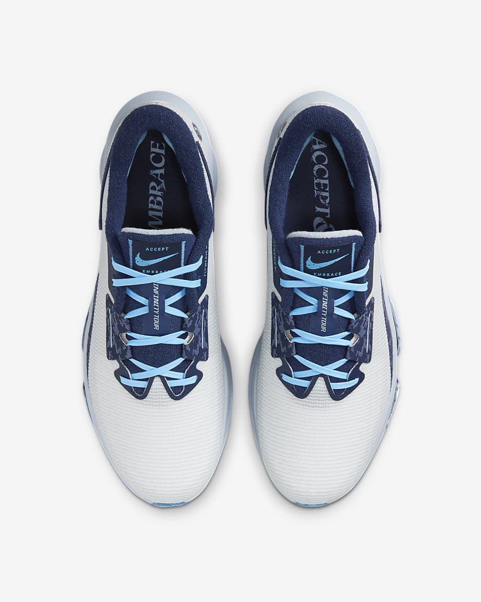 Nike Air Zoom Infinity Tour NRG Zapatillas de golf - Blanco/Aquarius Blue/Light Armory Blue/Midnight Navy