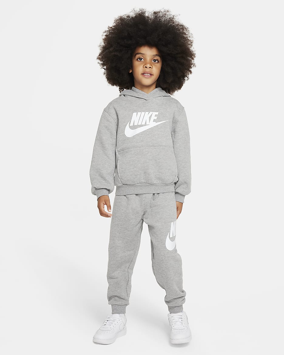 Conjunto de sudadera con gorro para niños talla chica Nike Sportswear Club Fleece - Gris oscuro jaspeado