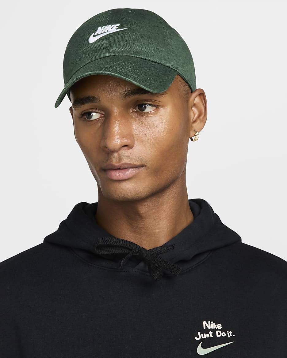 Nike Club Unstructured Futura Wash Cap - Fir/White